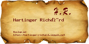 Hartinger Richárd névjegykártya