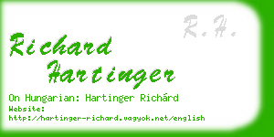 richard hartinger business card