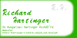 richard hartinger business card